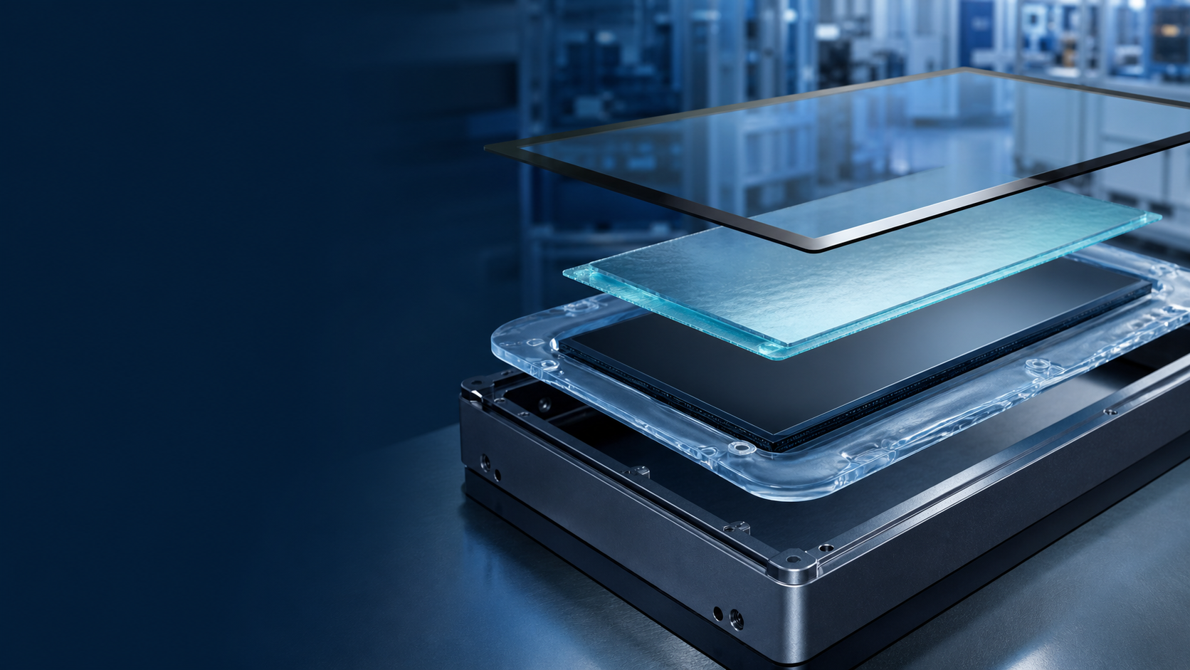Hybrid optical bonding stack combining film and compliant edge material